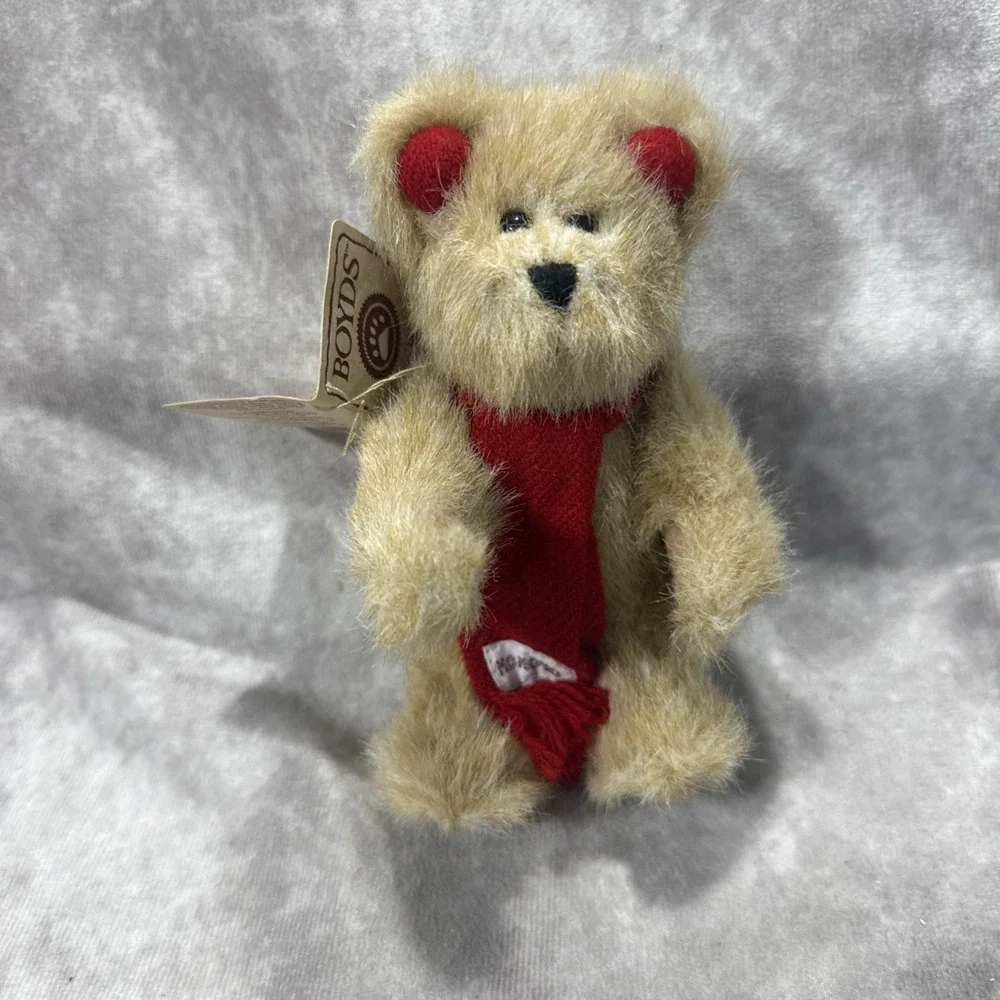 Boyds Bear Lil Muffelbeary Red Earmuffs Scarf Holiday Christmas Gift Bag 6